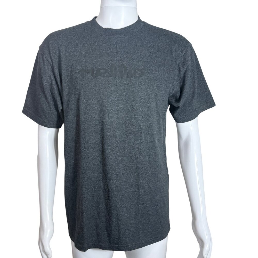 Prog T-Shirt Mens L Gray 100% Cotton Logo Graphic Casual Short Sleeve Crewneck